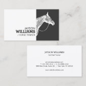 Motif Carte de visite moderne Cheval noir et blanc (Devant / Derrière)