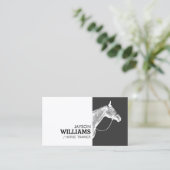 Motif Carte de visite moderne Cheval noir et blanc (Debout devant)