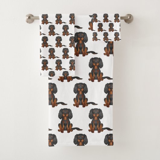 Motif Cavalier King Charles Spaniel noir et feu (En situation)
