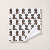 Motif Cavalier King Charles Spaniel noir et feu (Gant de toilette)