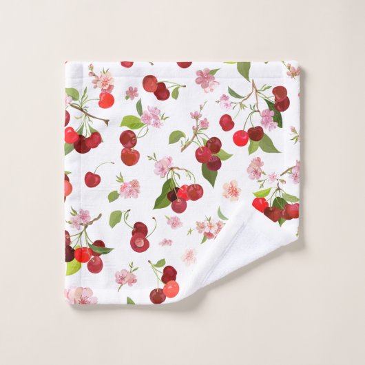 Motif cerise 1 (Gant de toilette)