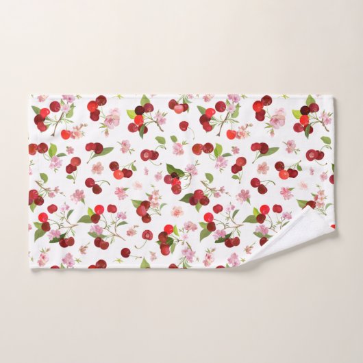 Motif cerise 1 (Serviette à main)