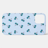 Motif Cerisier Bleu Coque-Mate coque iphone (Verso (horizontal))