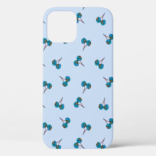 Motif Cerisier Bleu Coque-Mate coque iphone (Verso)