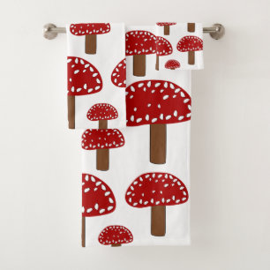 Motif champignon rouge de forêt des amanites