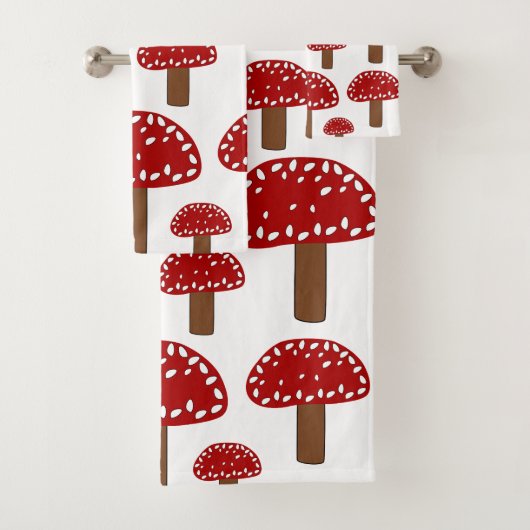 Motif champignon rouge de forêt des amanites (En situation)
