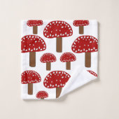 Motif champignon rouge de forêt des amanites (Gant de toilette)