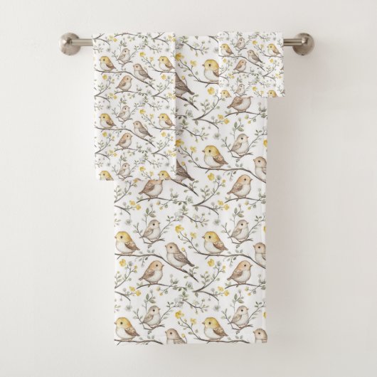 Motif charmant d'oiseau et de fleur (En situation)