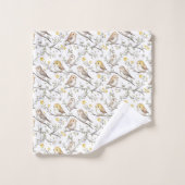 Motif charmant d'oiseau et de fleur (Gant de toilette)