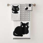 Motif chat noir mignon (En situation)