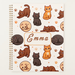 Motif Chats Mignons Monogramme Personnalisé Enfant