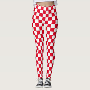 Motif Checker Leggings -Racing- Sport-femmes