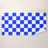 Motif chèque À damiers blanc bleu (Serviette de bain)