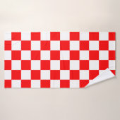 Motif chèque À damiers blanc rouge (Serviette de bain)