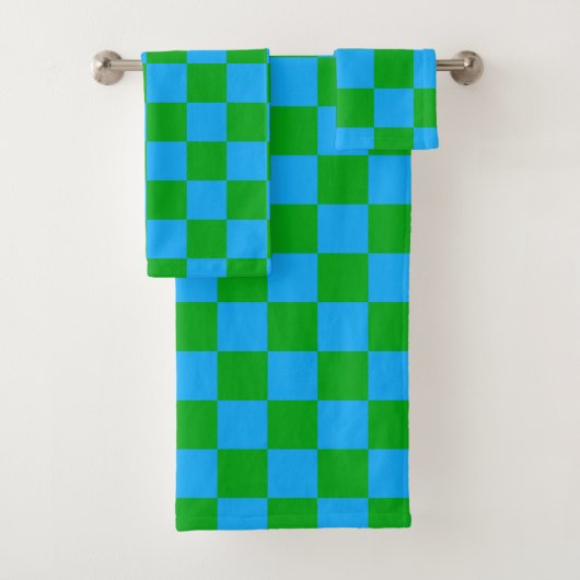 Motif chèque À damiers bleu vert (En situation)