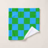 Motif chèque À damiers bleu vert (Gant de toilette)