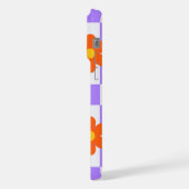 Motif Chèque Violet Avec Fleur Hippie Orange (Côté gauche)