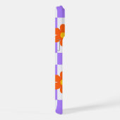 Motif Chèque Violet Avec Fleur Hippie Orange (Côté droit)