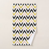 Motif Chevron blanc rose noir moderne (Serviette à main)