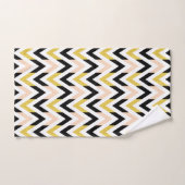 Motif Chevron blanc rose noir moderne (Serviette à main)