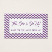 Motif Chevron Blanc sur Billets de Boisson Violett (Devant)