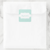 Motif Chevron bleu clair avec Étiquette (Sac)