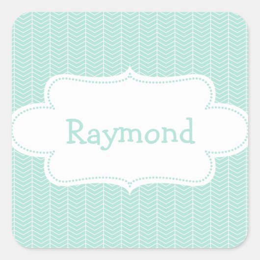 Motif Chevron bleu clair avec Étiquette (Devant)