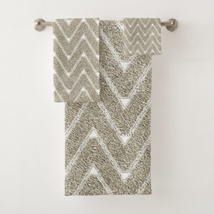 Motif Chevron Brun Sable Velouté