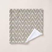 Motif Chevron Brun Sable Velouté (Gant de toilette)