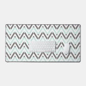 Motif Chevron Gray Blanc Géométrique Mint (Clavier et souris)