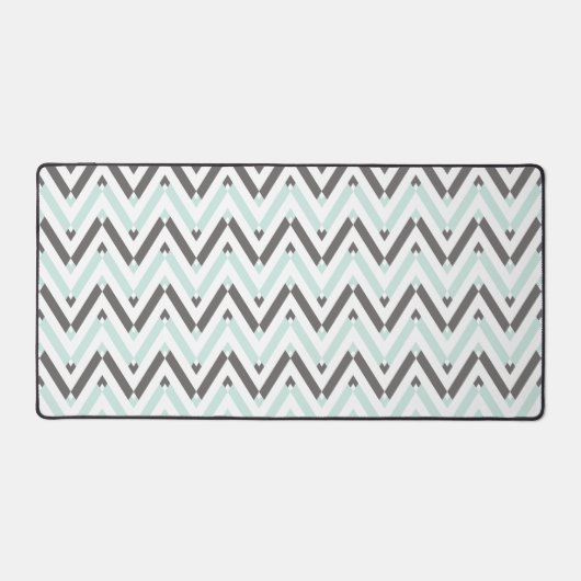 Motif Chevron Gray Blanc Géométrique Mint (Recto)
