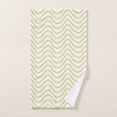Motif Chevron Lime Green sur Crème White Zigzag (Serviette à main)