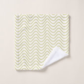 Motif Chevron Lime Green sur Crème White Zigzag (Gant de toilette)