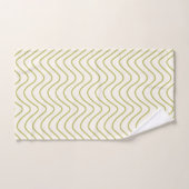 Motif Chevron Lime Green sur Crème White Zigzag (Serviette à main)