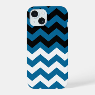 Motif chevron noir, blanc et bleu