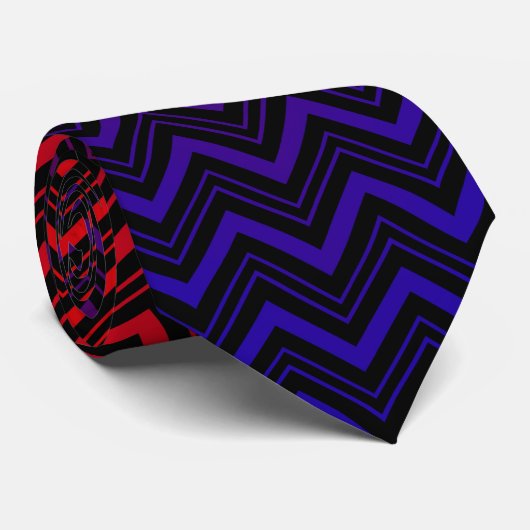 Motif Chevron noir rouge Cravate (Roulé)