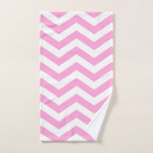 Motif Chevron rose et blanc (Serviette à main)