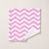 Motif Chevron rose et blanc (Gant de toilette)