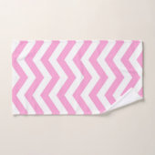 Motif Chevron rose et blanc (Serviette à main)