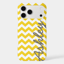Motif Chevron tendance avec nom - gris jaune