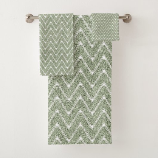 Motif Chevron Vert Sauge Poussiéreux (En situation)