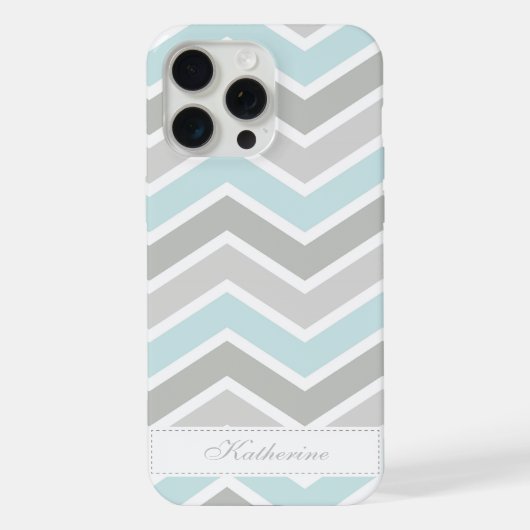 Motif Chevron Zigzag Bleu et Gris (Verso)