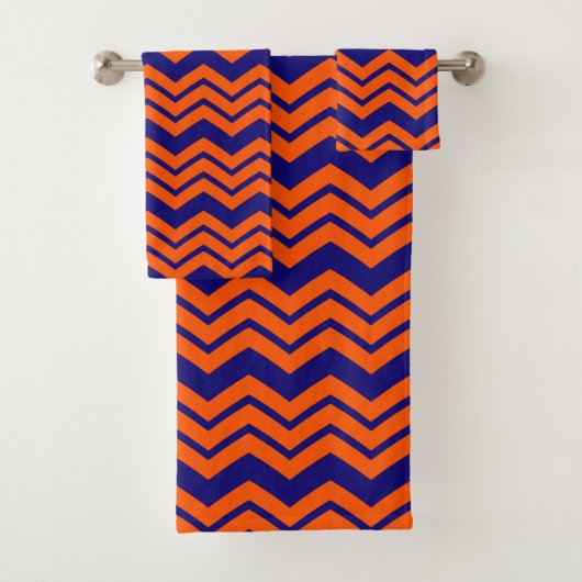 Motif chevron zigzag bleu orange  (En situation)