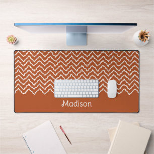 Motif Chevron Zigzag Gribouillé Brun Terracotta
