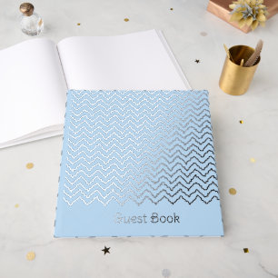 Motif Chevron Zigzag Ondulé Moderne Sur Fond Bleu