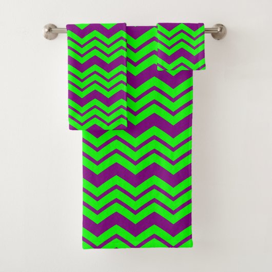 Motif chevron zigzag vert violet (En situation)