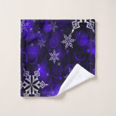 Motif Chic Améthyst Purple Snowflake (Gant de toilette)
