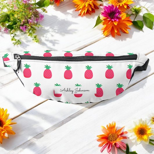 Motif Chic Ananas Rose Blanc