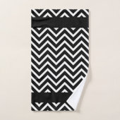 Motif Chic Chevron sur Monogramme Noir et Blanc (Serviette à main)