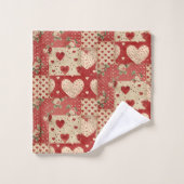 Motif Chic Red Patchwork (Gant de toilette)